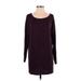 Wilfred Free Casual Dress - Mini Scoop Neck Long sleeves: Burgundy Solid Dresses - Women's Size 2X-Small