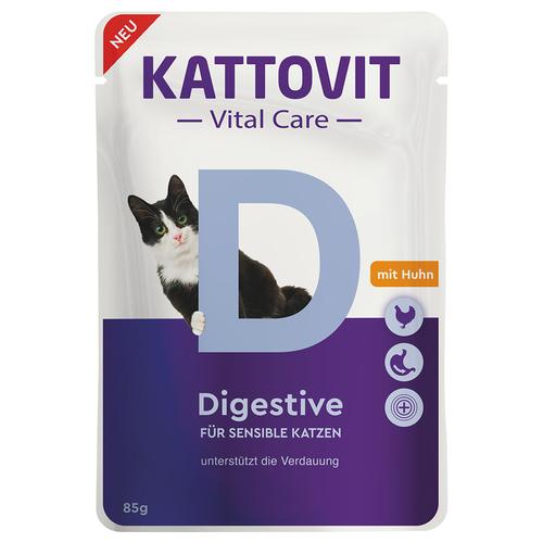 24x85g Kattovit Vital Care Digestive Pouches mit Huhn Katzenfutter nass