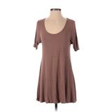 Lularoe Casual Dress - A-Line Scoop Neck Short sleeves: Brown Print Dresses - Women's Size X-Small