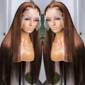 Perruque Lace Front Wig Naturelle Lisse Cheveux Colorés 13x6 13x4 30 Pouces Pre-Plucked