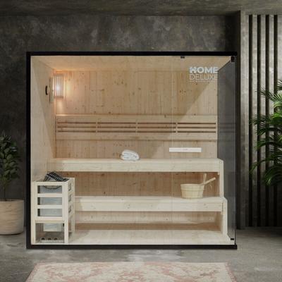 HOME DELUXE - Traditionelle Sauna SHADOW XL - 200 x 150 cm für 5 Personen Sauna Saunakabine