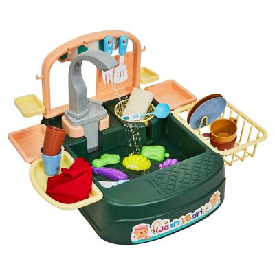 Play Kitchen Set for Kids – Functional Sink Water Toy with Automatic Cycling System – Dishwashing Playset by Hey Play