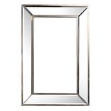 Toby 16 x 24 Inch Wall Mount Accent Mirror, Large Wood Frame, Brown