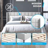 Mixoy Bed Frame | Bedroom Furniture | Premium Velvet | Wooden Bed Frame with Two Rows of Rivet Design