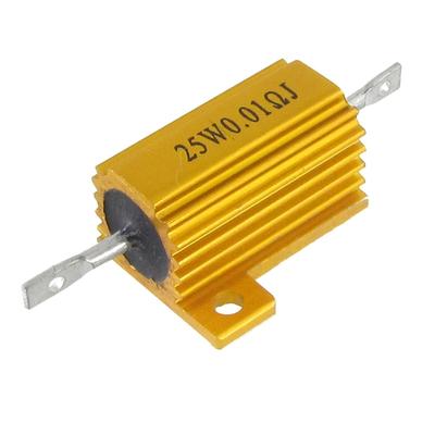 25W 0.01Ohm 5% Aluminum Housed Wirewound Power Resistor Gold Tone - Gold Tone