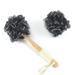 Shower Sponge Loofah Back Scrubber Mesh Loofah Body Scrubber with Long Wooden Handle Bath Sponge for Men Women Black 2 Pcs