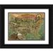 Anonymous 32x25 Black Ornate Wood Framed with Double Matting Museum Art Print Titled - Game board with map of America 1890