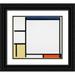 Mondrian Piet 13x12 Black Ornate Wood Framed with Double Matting Museum Art Print Titled - Composition with Blue-Red-Yellow-and Black