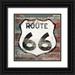 Grey Jace 12x12 Black Ornate Wood Framed with Double Matting Museum Art Print Titled - Route 66 sign 1