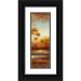 Marcon Michael 7x14 Black Ornate Wood Framed with Double Matting Museum Art Print Titled - Glowing Red Trees I