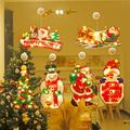 GROFRY Window Silhouette Light LED Christmas Patterns Integrated Lighted Christmas Window Santa Claus Decoration for Home Use