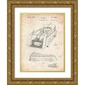 Borders Cole 15x18 Gold Ornate Wood Framed with Double Matting Museum Art Print Titled - PP462-Vintage Parchment Firetruck 1939 Two Image Patent Poster