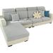 TOPCHANCES Universal Sofa Slipcover Anti-Slip L Shape Sofa Cover Sectional Couch Covers Assembly Separate Cushion Couch Chaise Cover (Leaves Light Grey Large Double Seat Cover)