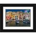 Jaynes Gallery 24x18 Black Ornate Wood Framed with Double Matting Museum Art Print Titled - Europe-Italy-Procida-City houses and boats in Marina Corricella