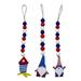 xinqinghao home bead wood tassels 3pcs day independence decoration pendant patriotic flag wall home decoration multicolor