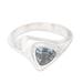 Sparkling Indigo,'Sterling Silver Triangle Ring with Blue Topaz Stone'