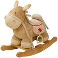 Roba Rocking Horse: Soft Plush - Rocking Animal With Solid Wood Rocker Embroidered Upholstery & Stirrup For 12+ Months