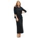 Plus Size Women's 2-Piece Stretch Crepe Single-Breasted Maxi Jacket Dress by Jessica London in Black (Size 14 W)