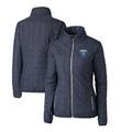 Women's Cutter & Buck Heather Navy Columbia University Rainier Eco Insulated Puffer Full-Zip Jacket