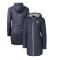 Women's Cutter & Buck Heather Navy Butler Bulldogs Rainier Primaloft Eco Hooded Long Coat