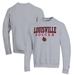 Men's Champion Gray Louisville Cardinals Soccer Stack Logo Powerblend Pullover Sweatshirt