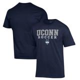 Men's Champion Navy UConn Huskies Soccer Stack Logo T-Shirt