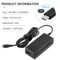 65W Type-C Tip For Lenovo ThinkPad Laptop AC Adapter Power Supply USB Type-C Charger