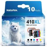 Halofox 410 Ink Ink 410 Epson 410XL Ink Cartridges Replacement for Epson Expression XP-7100 XP-830 XP-640 XP-530 XP-630 XP-635 Printer Ink Cartridges (Black Cyan Magenta Yellow Photo Black)10 Pack