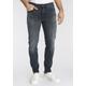 Tapered-fit-Jeans LEVI'S "512 Slim Taper Fit" Gr. 34, Länge 32, schwarz (dark black stonewash) Herren Jeans Tapered-Jeans