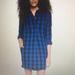 Madewell Dresses | Madewell Jane Buffalo Check Shirtdress Blue | Color: Black/Blue | Size: M