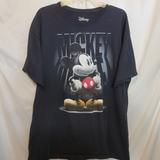 Disney Shirts | Mickey Mouse Tshirt Disney Black Shadow Logo Name Adult Size Xl Cotton | Color: Black | Size: Xl