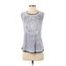 SoulCycle Active Tank Top: Blue Color Block Activewear - Women's Size Small