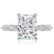 Michooyel S925 4.0ct Diamond Engagement Ring Wedding Ring Radiant Cut Cubic Zirconia Sterling Silver Fine Jewellery For Women