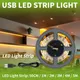 Bande lumineuse LED USB ruban de lumière blanche pour éclairage de fond de télévision 50CM 1M 2M