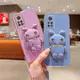 Coque en TPU avec support de lapin coloré scintillant pour Redmi housse pliable compatible avec