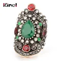Kinel – bagues de mariage Vintage pour femmes vert or Antique nouvelle mode cristal gris bijoux