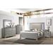 ACME Antares Queen Bed, Fabric & Light Gray Oak - Acme 21820Q