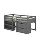 Fabiana Twin Loft Bed With Storage In Gray Finish - Acme Furniture BD01375