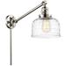 Bell 8" Polished Nickel LED Swing Arm With Clear Deco Swirl Shade