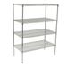 Winco VCS-2448 Chrome Wire Shelf Kit - 48"W x 24"D x 72"H, Chrome Plated, Silver