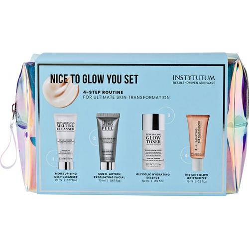 INSTYTUTUM Flawless Glow Kit Melting Cleanser 20ml, Resurfacing Glow Toner 50ml, Resurfacing Peel 20ml, C-Illuminating 3D Moisturizer 15ml 1Stk. Gesichtspflegeset