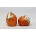 Cosmos Gifts White Pumpkin Salt & Pepper Dolomite in Orange/Yellow | 2.75 H x 2.38 W in | Wayfair 21037