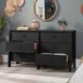 Sauder Trestle 6 Drawer 58.11" W Double Dresser Wood in Black | 32.913 H x 58.125 W x 19 D in | Wayfair 433840