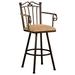 Red Barrel Studio® Howley Swivel Counter, Bar & Extra Tall Stool Upholstered/Metal in Red/Brown | 44.625 H x 17 W x 18.5 D in | Wayfair