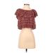 Forever 21 Short Sleeve T-Shirt: Burgundy Tops - Women's Size Small