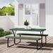 Arlmont & Co. 4 - Person 54"Picnic Outdoor Table Plastic/Metal in Green | 54 W x 54 D in | Wayfair 09840B0E44D54CF9817DEEFDA04695B7