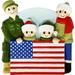 The Holiday Aisle® Military Service Family of 4 Hanging Figurine Ornament Ceramic/Porcelain in Blue/Green/Red | 3 H x 4 W x 1 D in | Wayfair