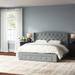Lark Manor™ Alojzije King Tufted Storage Panel Bed Upholstered/Polyester in Gray | 49.2 H x 81.9 W x 85.4 D in | Wayfair
