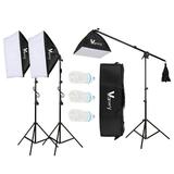 TUNNDERL Photo Studio Photography 3 Soft Box Light Stand Continuous Lighting Kit