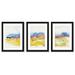 Ivy Bronx Yellow Mesa by Kristy Rice - 3 Piece Picture Frame Print Set on Wood in Brown/Yellow | 11.34 H x 9.33 W in | Wayfair